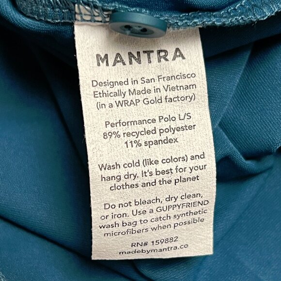 Mantra Polo Shirt Large Long Sleeve Pacific Blue Catalyst Performance Golf NEW - Picture 12 of 12